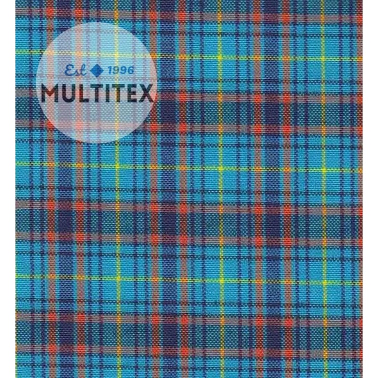[GULUNGAN] Bahan kain motif kotak tc katun cotton biru seragam kemeja rok rompi anak sekolah dewasa 
