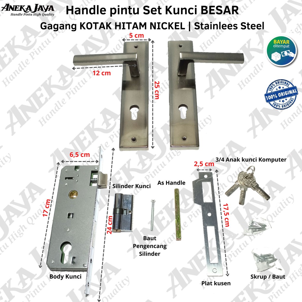 Handle Set Kunci / Body ongkel / Kunci Pintu ukuran Besar 25 cm / gagang pintu rumah kamar satu set