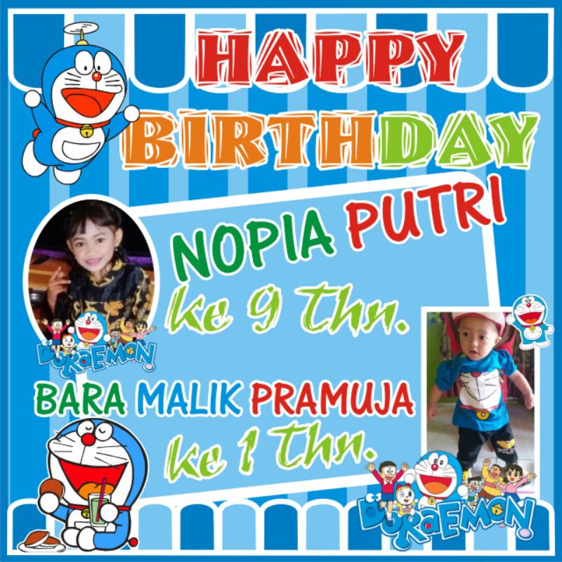 Banner Ultah Hiasan Dinding Ultah Anak Birthday Dekorasi Latar Foto Decor Ulang Tahun Custom