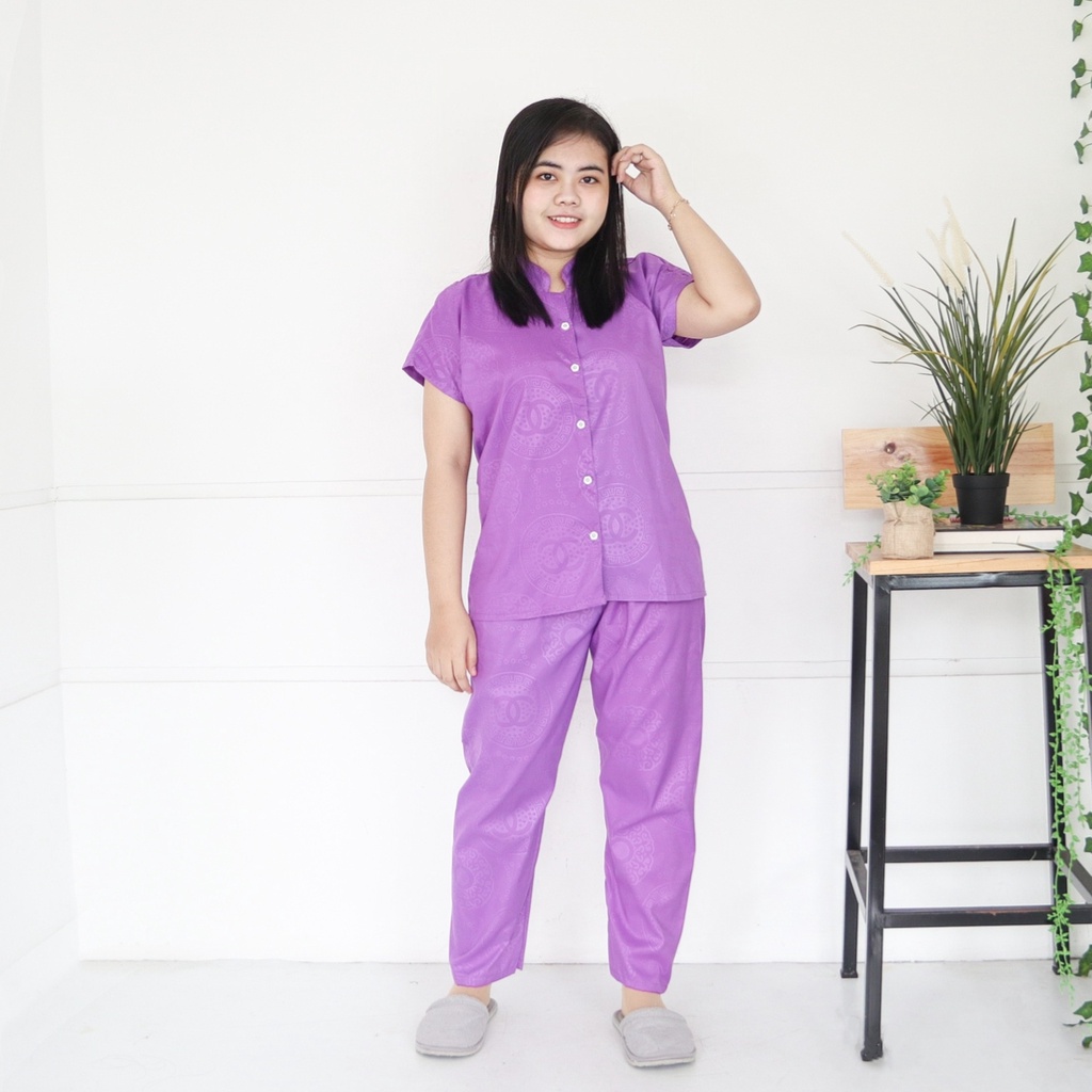 IZANY Piyama Anak Coway / Set Coway Size 14 SATIN APPLE banyak motif-EMBOS PURPLE