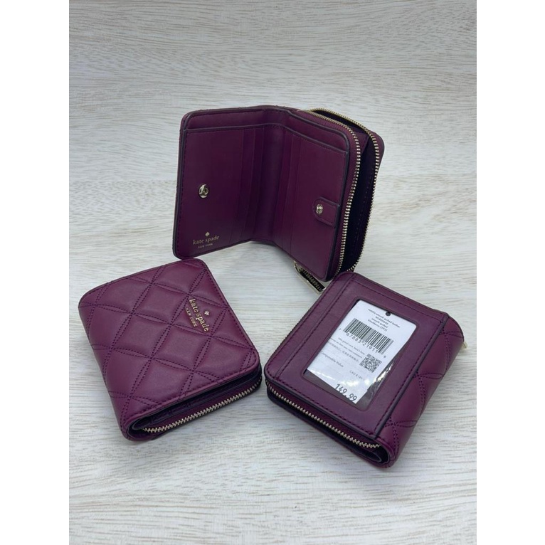 Dompet wanita KATE SPADE KS natalia small zip bifold wallet blackberry