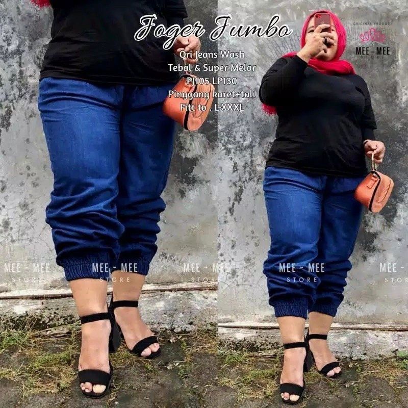 Celana Baggy Jeans JOGER ALLSIZE BIGSIZE LP 80-130 muat bb 100kg