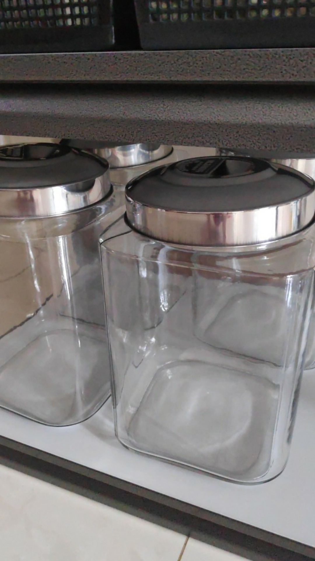Giant Canister 9 Liter | Toples Kaca Asinan Kerupuk Tutup Stainless
