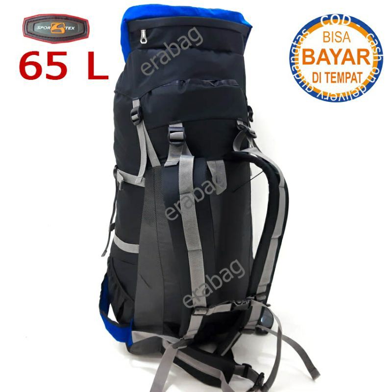 TAS CERRIR SPORTEX RANSEL HIKING GUNUNG 65 L BIRU 0207