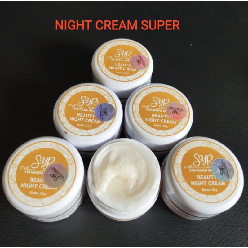 Bisa cod bpom skincare eceran night cream syahreni glowing paket super night cream syahraeni glowing