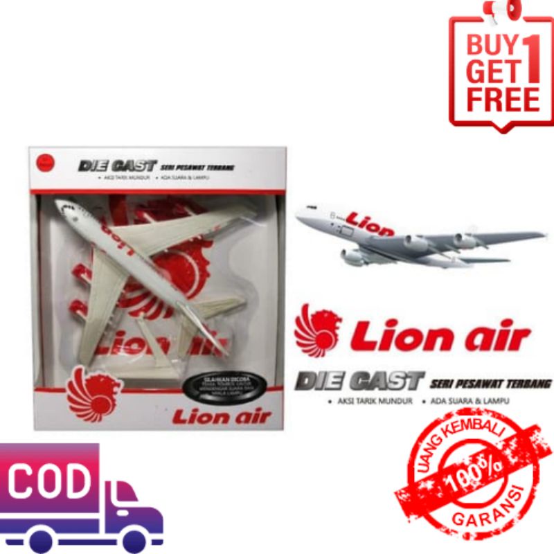 Mainan Pesawat Besi, Mainan Pesawat Lion Air, Mainan Miniatur