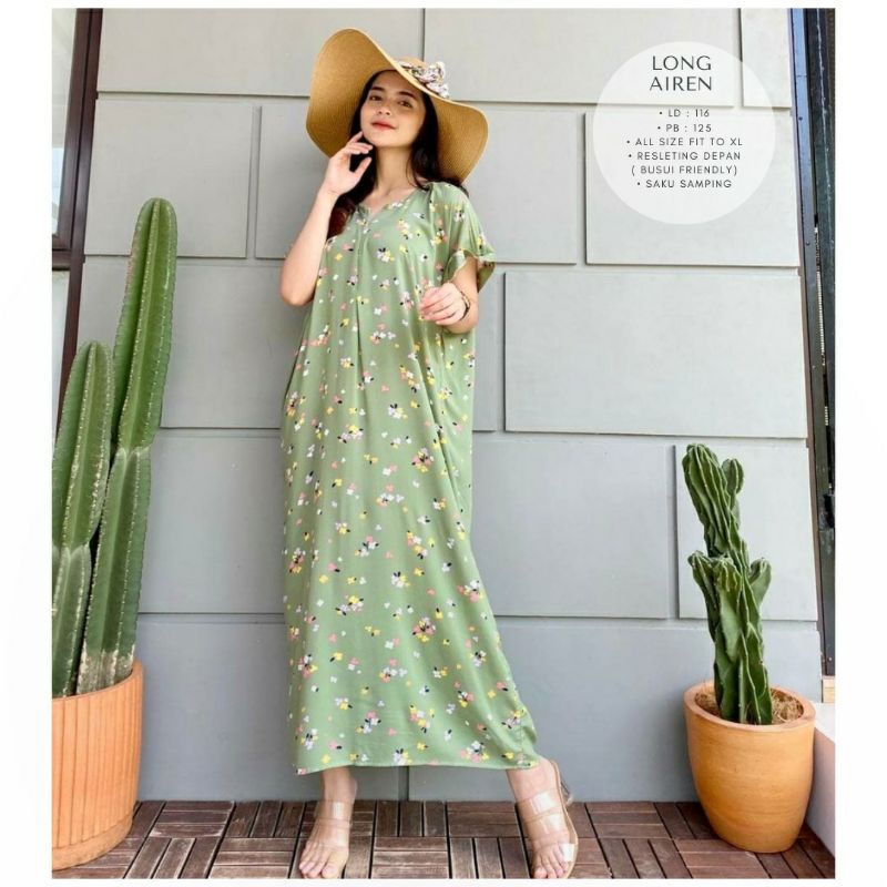 Daster Panjang Semata kaki Busui Kekinian Non Ruffle  AFERO STORE-LONG(AIREN IJO)