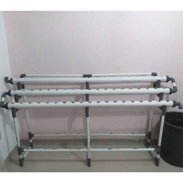 Pipa Hidroponik Set 2 meter 2.5" inch dengan 57 Lubang Tanam Paralon Starter Kit DFT NFT 2,5" inci