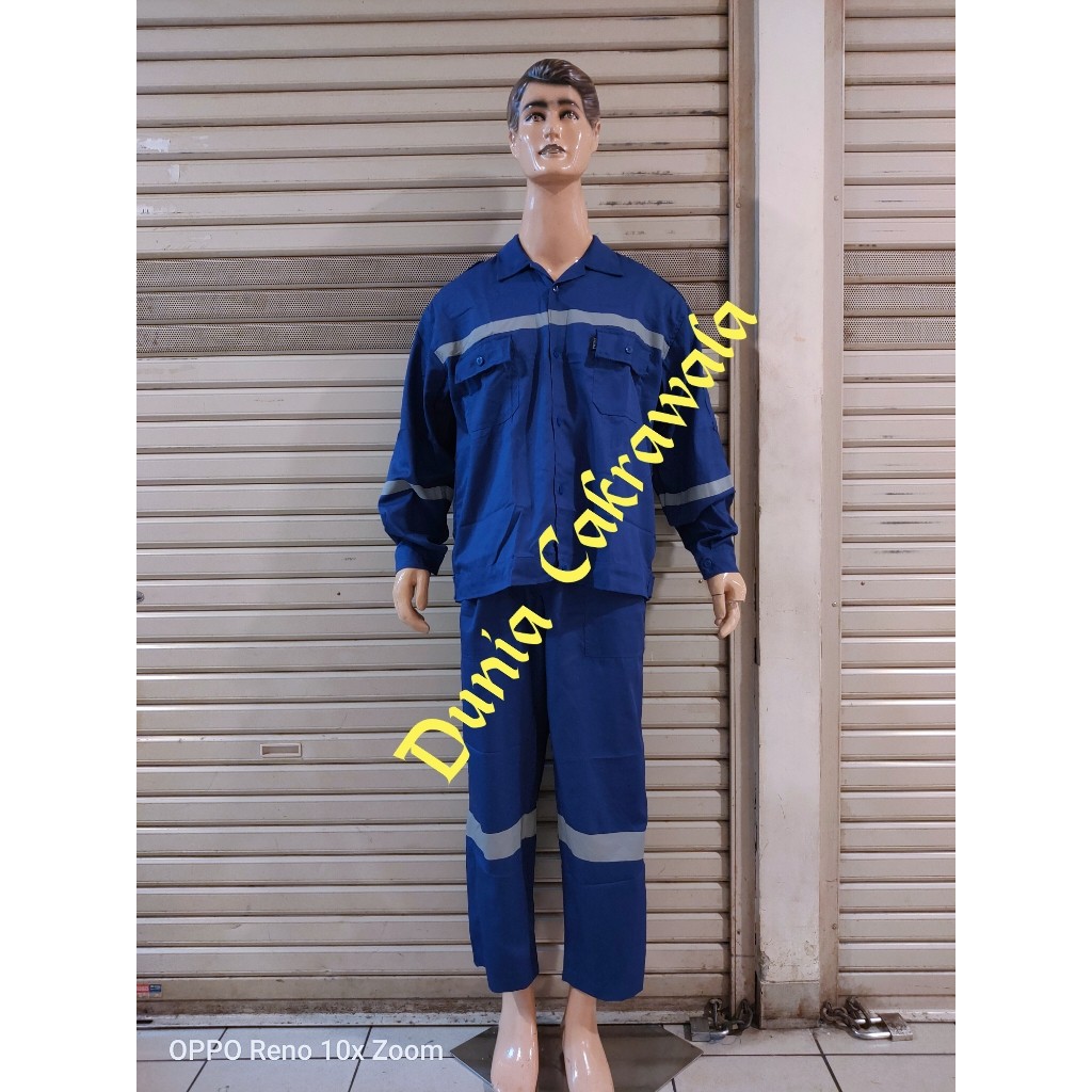 Wearpack Baju Celana Safety / Seragam Setelan Baju Celana Safety / Baju Celana Safety Warna Biru