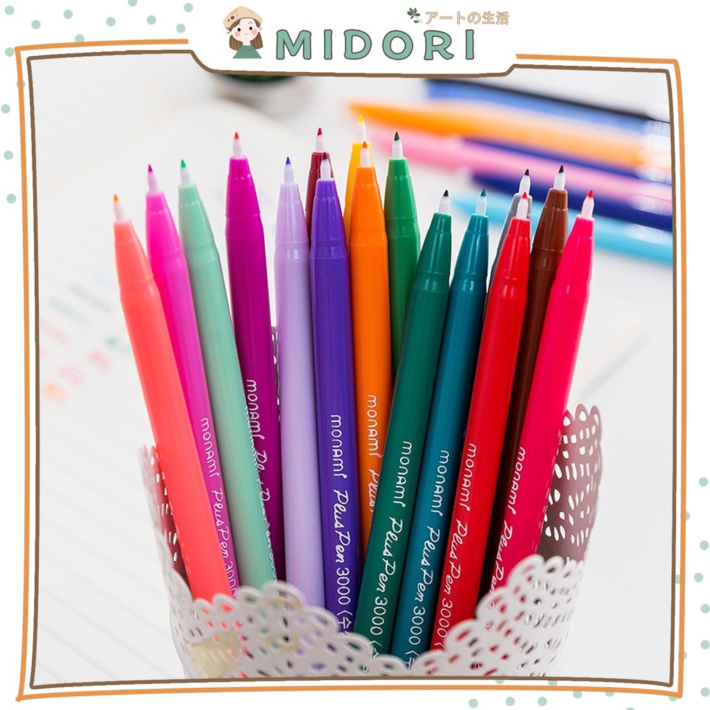 

[MIDORI] 0.38mm Colorful Plus Brush Pen Pena Warna Warni - D0004