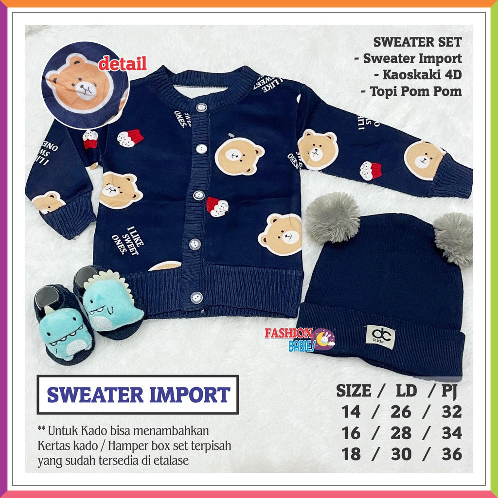 ❤ Fashionbabies ❤ SWEATER IMPORT KARAKTER SET / BISA CUSTOM