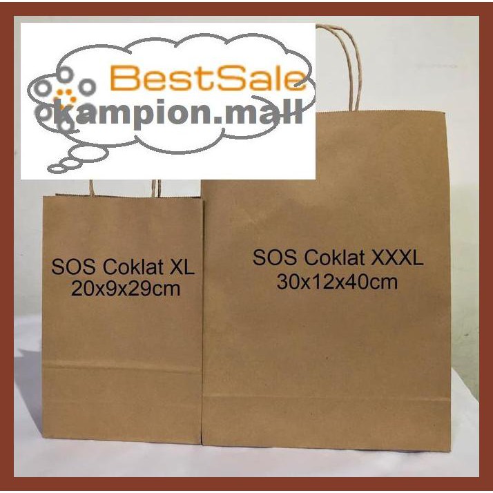 

Y7Tuut7- Paperbag Sos Xl 20X9X29Cm Coklat + Tali E46Et57-
