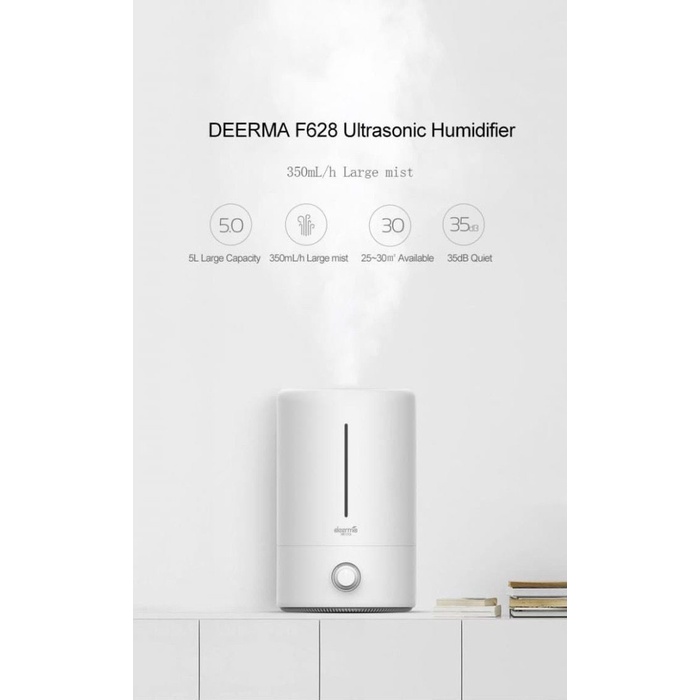 Deerma Humidifier F628 W / F628S 5L - Ultra Sonic UV Air Humidifier - Pelembab Udara