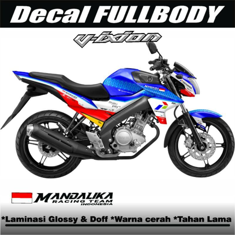 DECAL STICKER YAMAHA NEW VIXION LIGHTNING - STIKER FULL BODY VIXION BARU NVL MOTIF MANDALIKA
