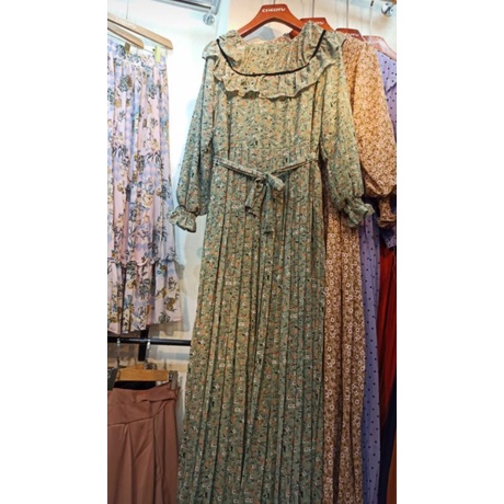 Gamis plisket motif bunga by COCOYU