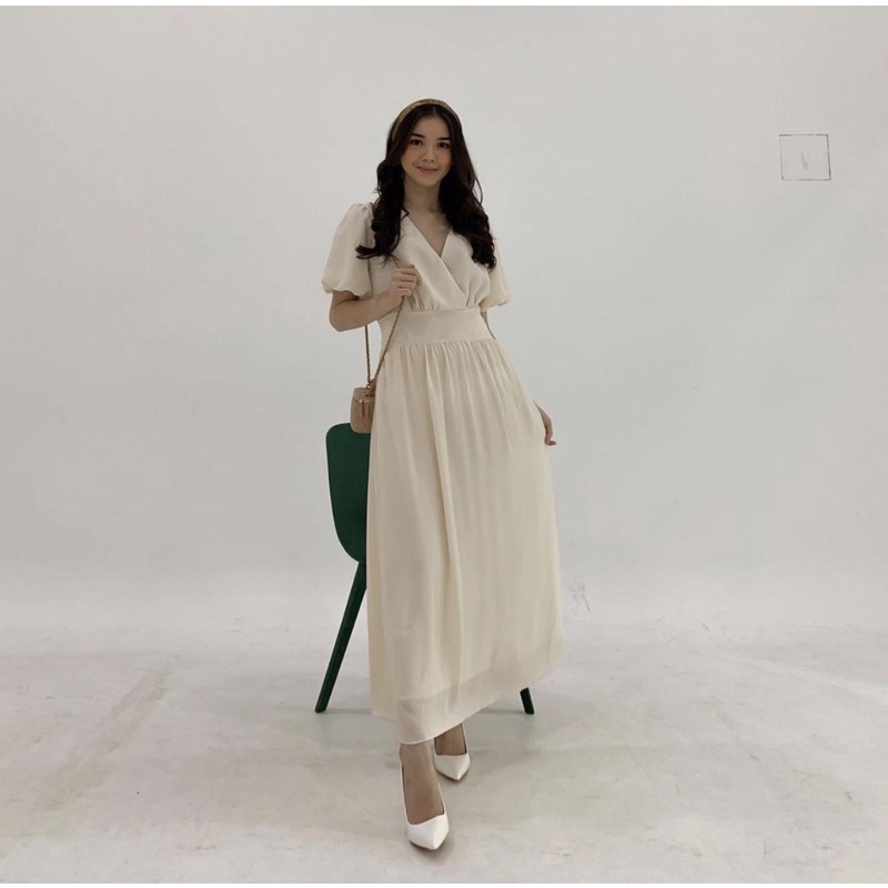 SOFIA LONGDRESS PUFFY SLEEVE - DRESS  KONDANGAN FORMAL KOREA - DRESS PESTA - MAXI DRESS - BRIDESMAID DRESS - GAMIS WANITA ELEGANT - HADIAH / KADO ULTAH CEWEK