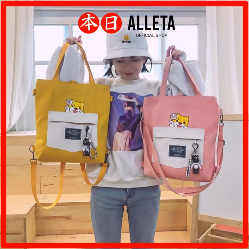 ALLETA TAS TOTEBAG TOTE BAG BAHU IMPORT KULIAH LAPTOP WANITA RESLETING KOREA SEKOLAH MURAH PREMIUM L