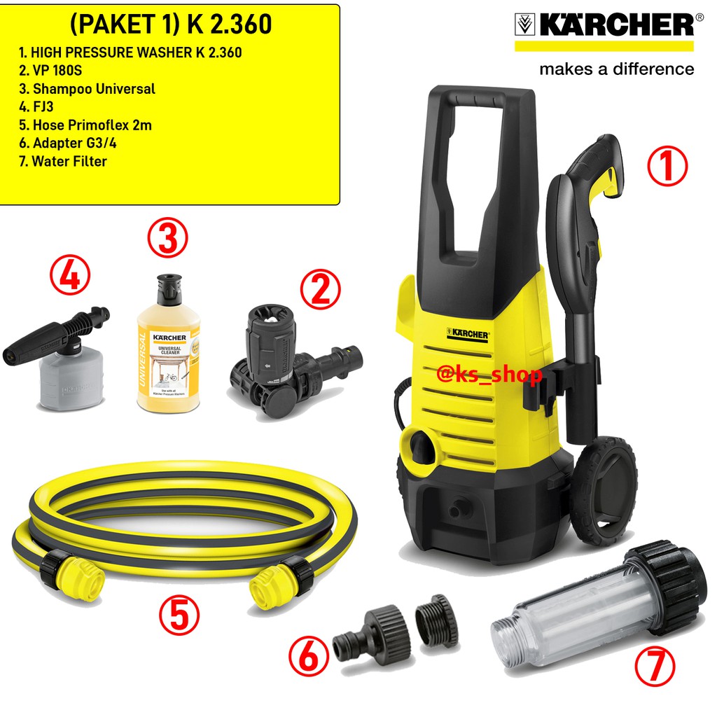 Karcher K2 360 | Karcher K2.360 | K 2.360 | Karcher High Pressure Cleaner K2.360 | Paket A