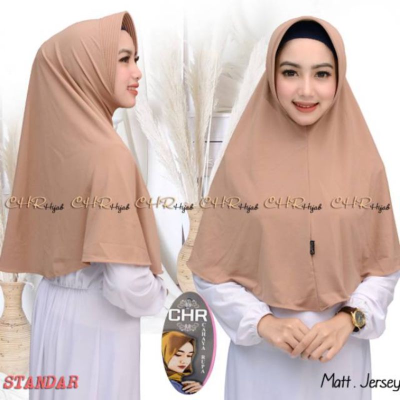 HIJAB JILBAB BERGO POLOS STANDAR JERSEY SUPER ORI CHR SIZE M