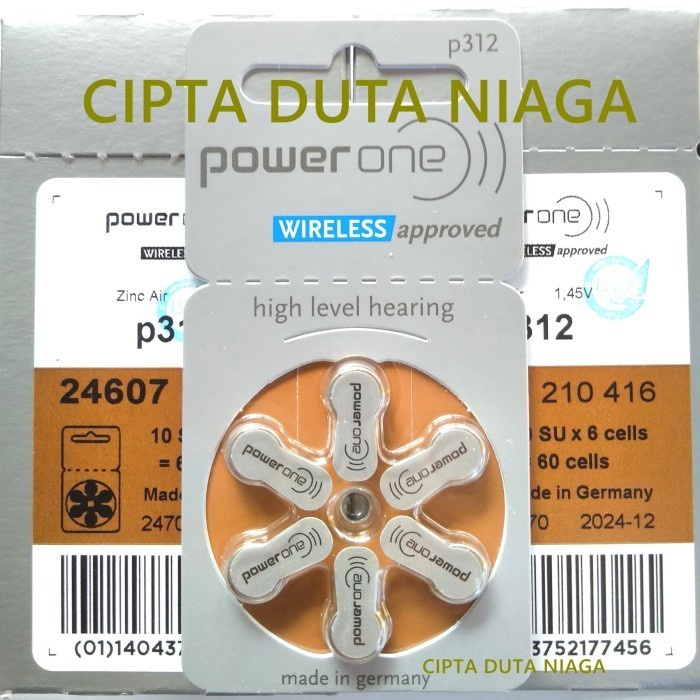 Baterai Bantu Dengar PowerOne P312 Batere Pendengar P312