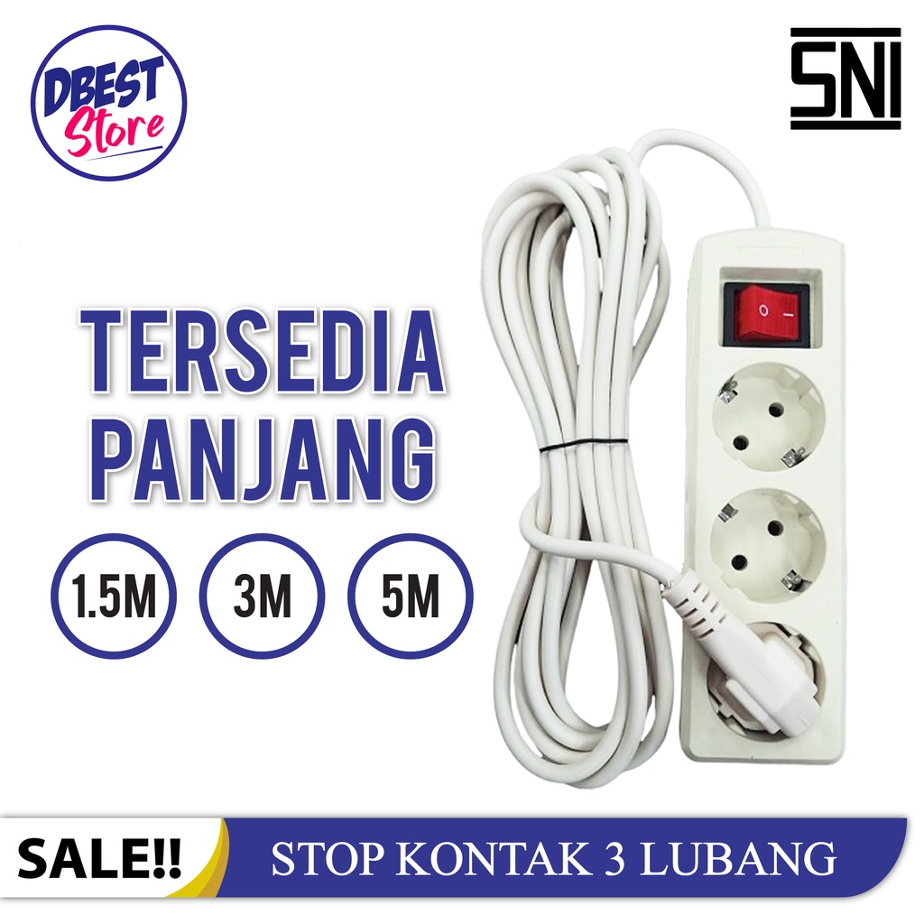 Colokan Listrik Stop Kontak SNI 3/4/5 Lubang Panjang Varian