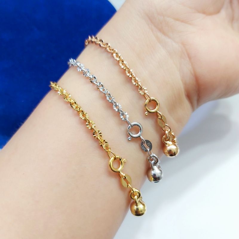 Gelang Perak Asli Silver 925 Lapis Emas Model NoriUkir+Krincing 1