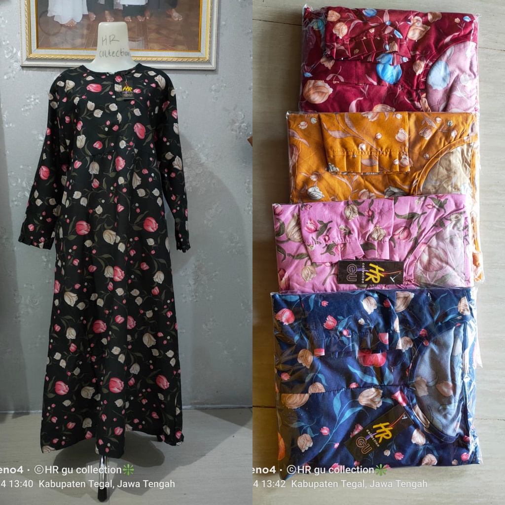 [ katalog 5 ] GAMIS KATUN MOTIF MONALISA - Maxi Dress bunga mayung syari JUMBO BUSUI