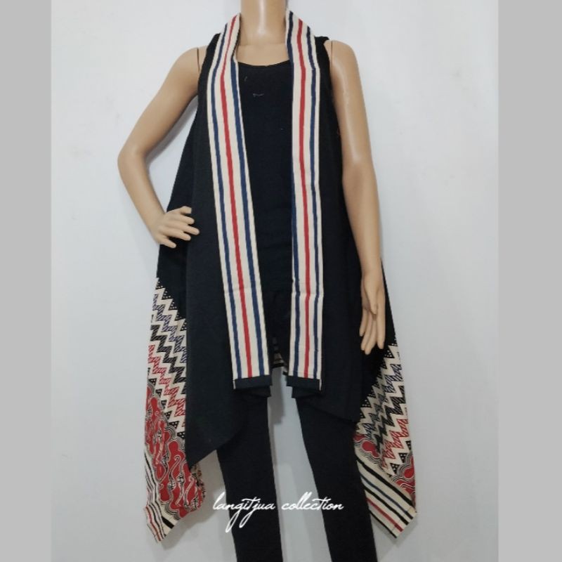 MAYA SALUR OUTER BATIK VEST TANPA LENGAN KEKINIAN