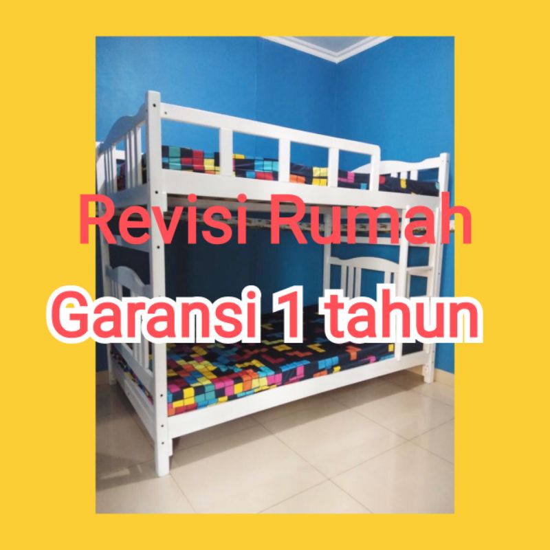 Ranjang Tingkat / Tempat Tidur Tingkat / Ranjang Kayu uk 120