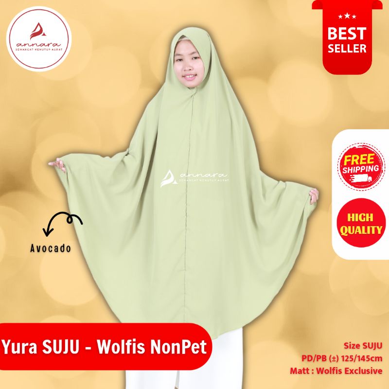 {Yura Suju} khimar Annara nonpad size jumbo selutut hijab syar'iy