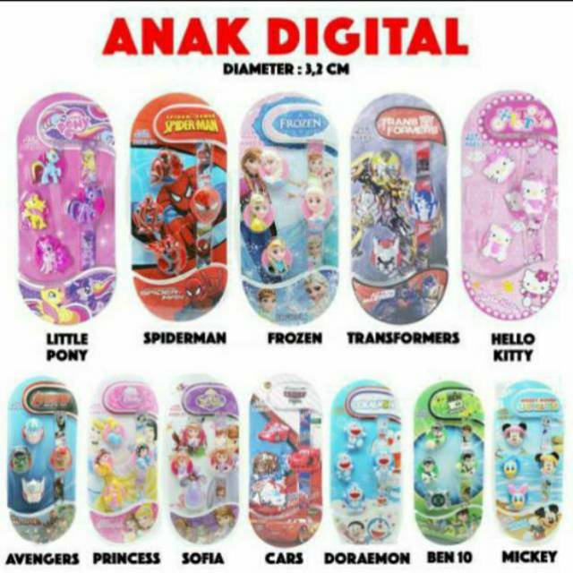 JAM ANAK ANAK KARAKTER CEWEK WANITA LCD DIGITAL