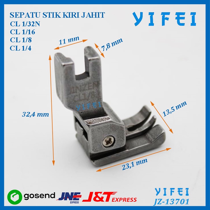 Sepatu Stik Kiri Mesin Jahit Industri/YIFEI-13701 - CL 1/4 - 1per32N