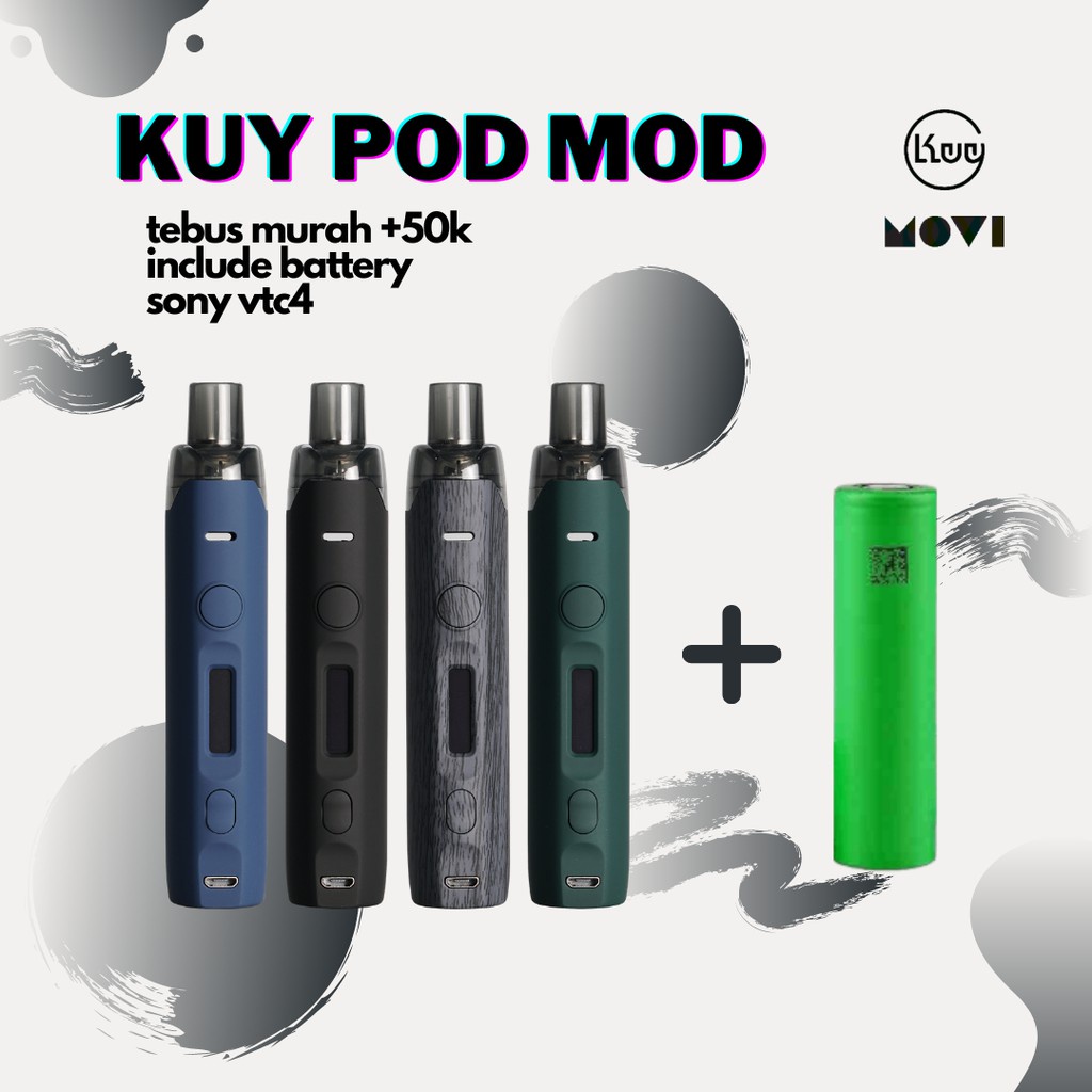 VAPOOR VAPEE KUY POD MOD V2 PLUS BATERAI 18650 ORIGINAL DAN LIQUID