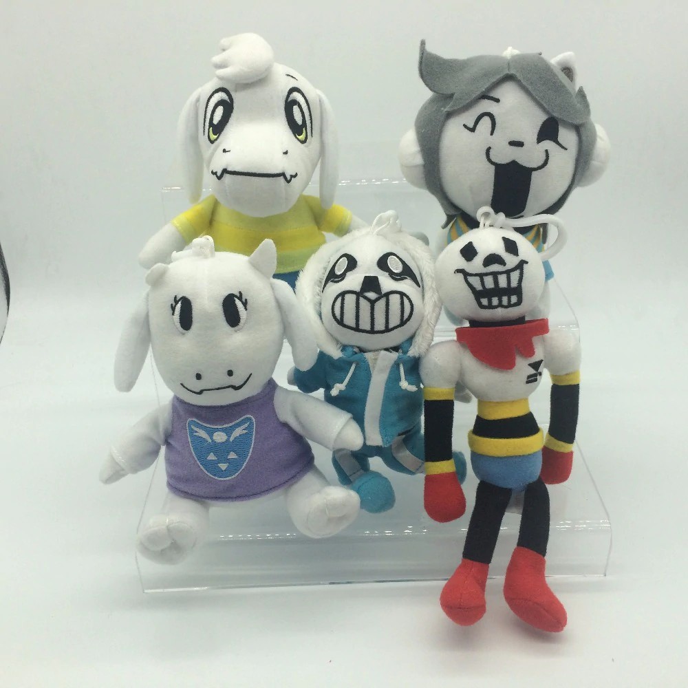 Boneka Lucu 15-18 cm undertale Sans papiro Asriel toriel Peluche de juguete con llavero Murah