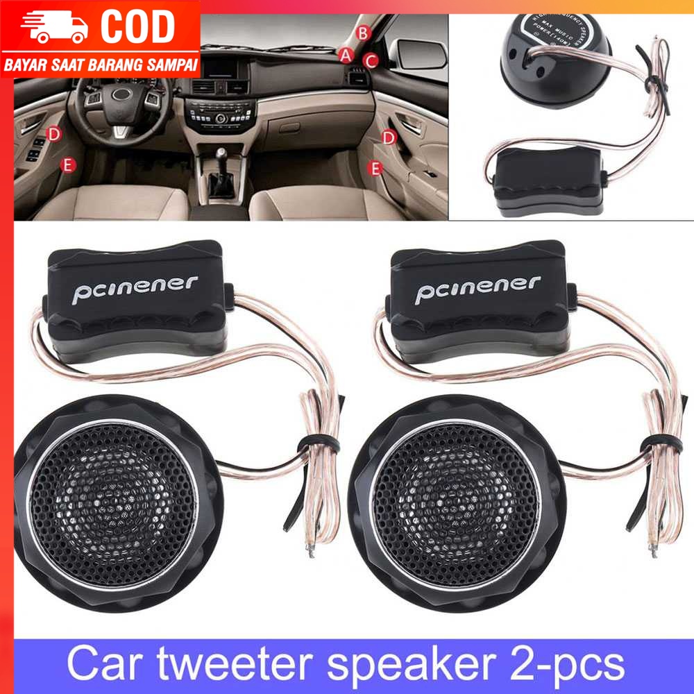 (100% BARANG ORI) Speaker Mini Mobil PCINENER Speaker Mini Dome Tweeter Mobil HiFi 140W 2 PCS - TS-T