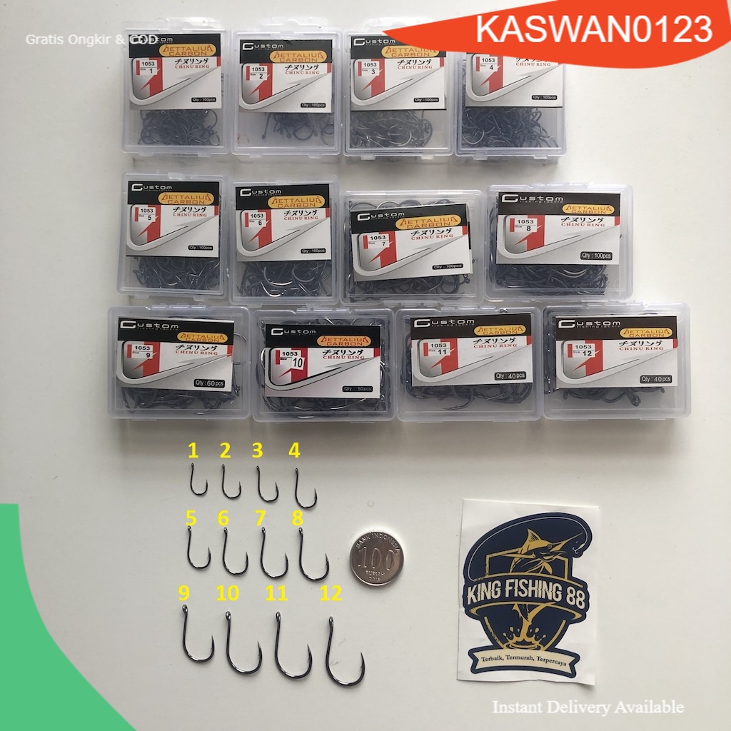 COD MATA KAIL PANCING CUSTOM CHINU 1053 UKURAN BESAR ISI BANYAK SET KAIL CARBON ALAT PANCING MURAH T