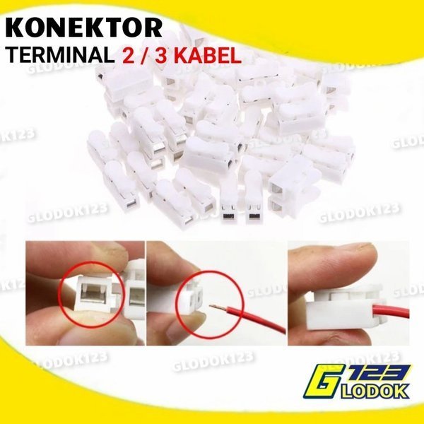 Quick Connect 2 3 Wire Pin Terminal Sambungan Klip Jepit Kabel Listrik