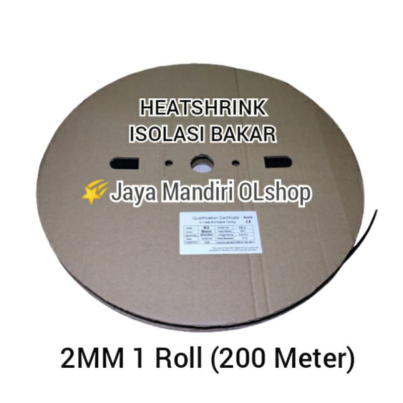 ISOLASI BAKAR /HEATSHRINK / SELANG BAKAR  2MM 1ROLL 200 METER