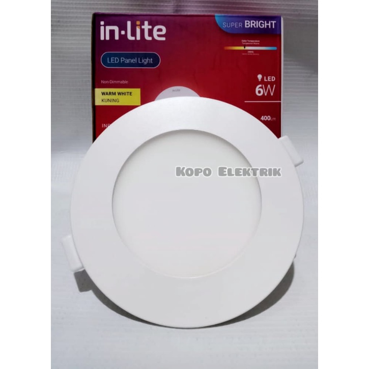 (BERGARANSI 1 TAHUN) INLITE Downlight Led Panel 6 Watt BULAT IB 6w