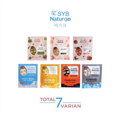 ✨SHASYA✨ SYB Naturgo Peel Off Mask 10g - SYB NATUR90 - Acne Chocolate Strawberry Gold Goat Milk Charcoal Diamond