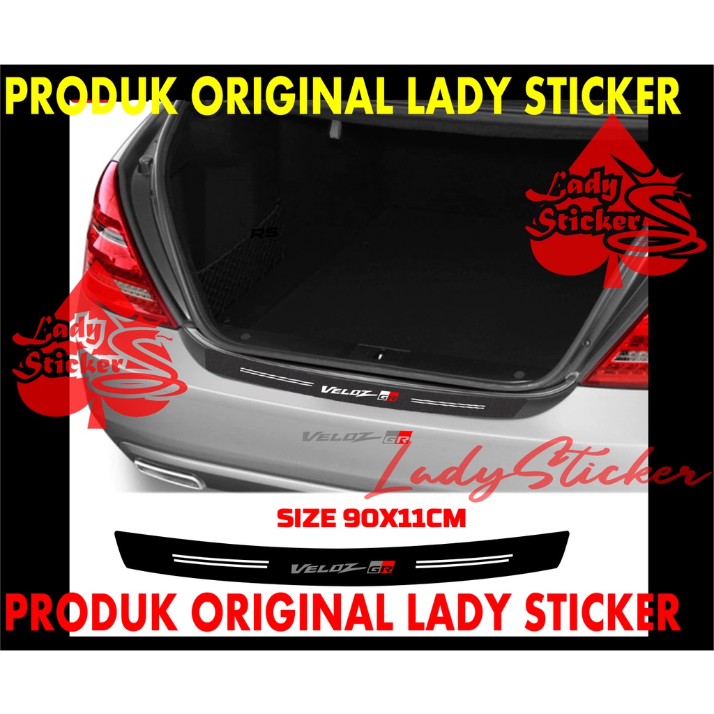 sticker stiker mobil veloz sticker karbon 3d pijakan bumper bagasi mobil toyota avanza veloz gr raci