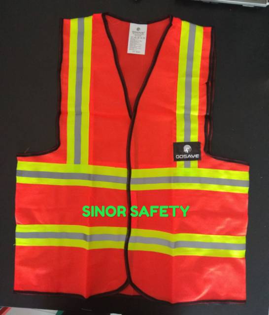 Rompi Safety Kombinasi Polyester HIJAU dan ORANGE Double Scotlite Polyester Safety Vest Rompi