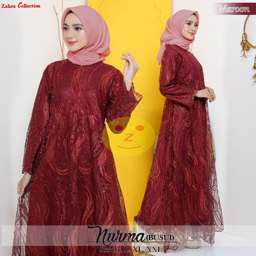 PROMO ABAYA TULLE MUTIARA BORDIR NURMA