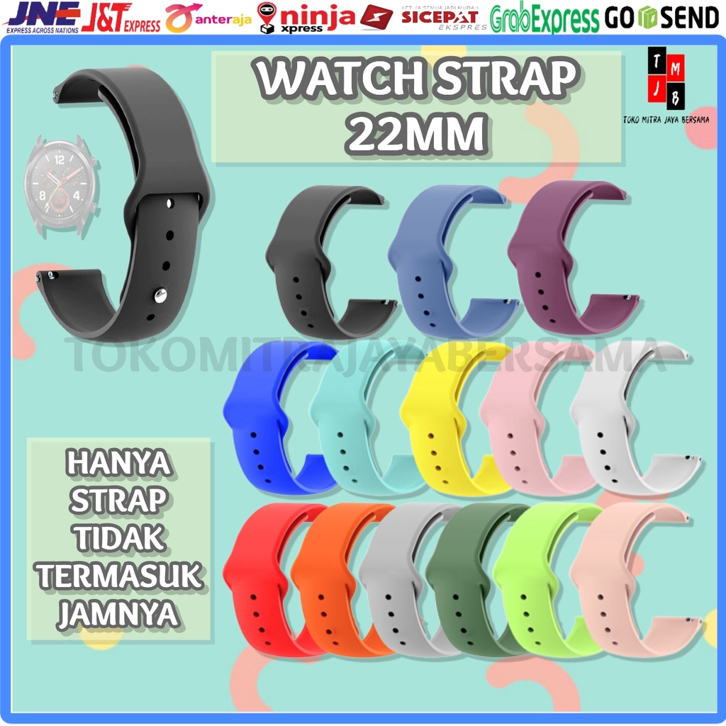 STRAP SMARTWATCH TALI JAM SILICONE SILIKON 22MM UNIVERSAL MODEL KLIP HIGH QUALITY HUAWEI HONOR SAMSUNG