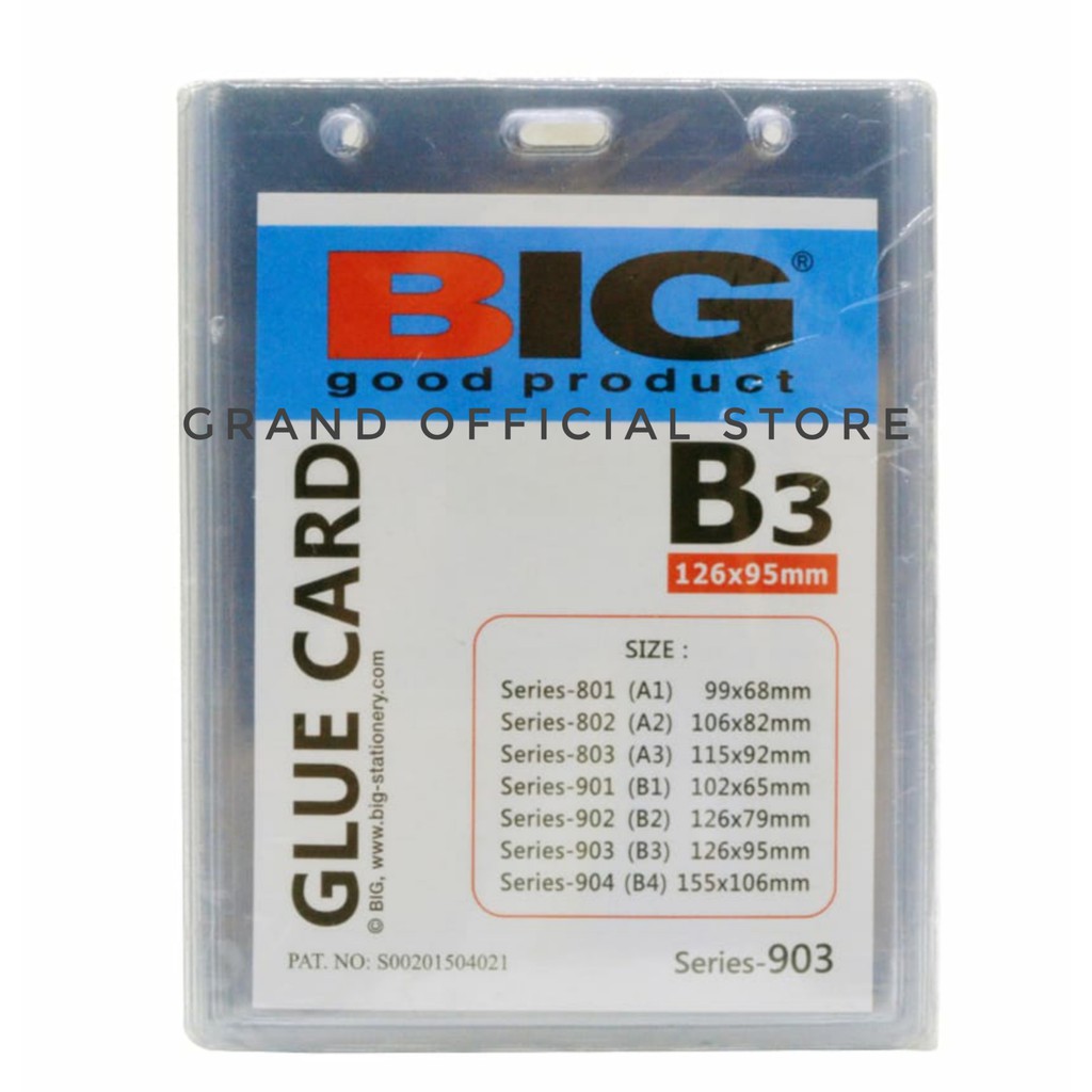 

[GRAND] GLUE CARD / ID CARD MIKA / NAME TAG MIKA BIG B3 126MM x 95MM / 1PACK (20PCS)