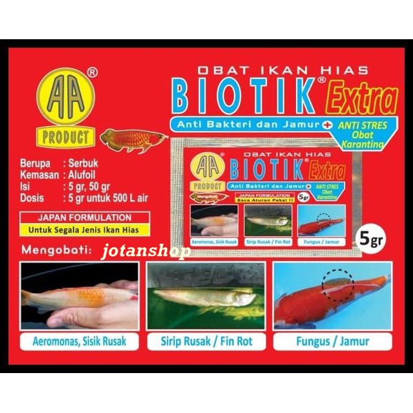 Biotik Extra Obat karantina Anti Jamur dan Bakteri Ekstra Anti Stress Ikan Hias