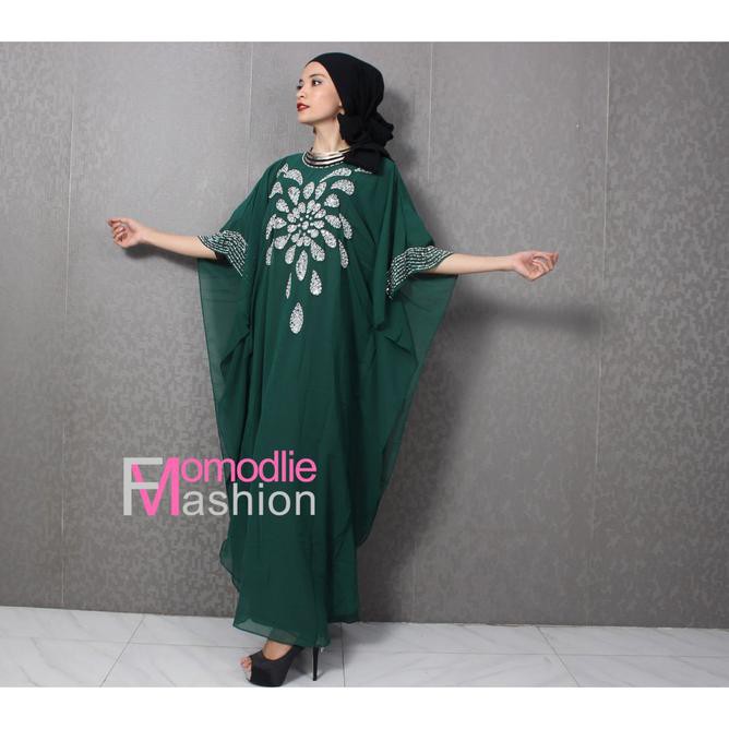 3XNY KAFTAN HIJAU BOTOL KAFTAN TERBARU KAFTAN LEBARAN KAFTAN MEWAH MOMODLIE WEO7