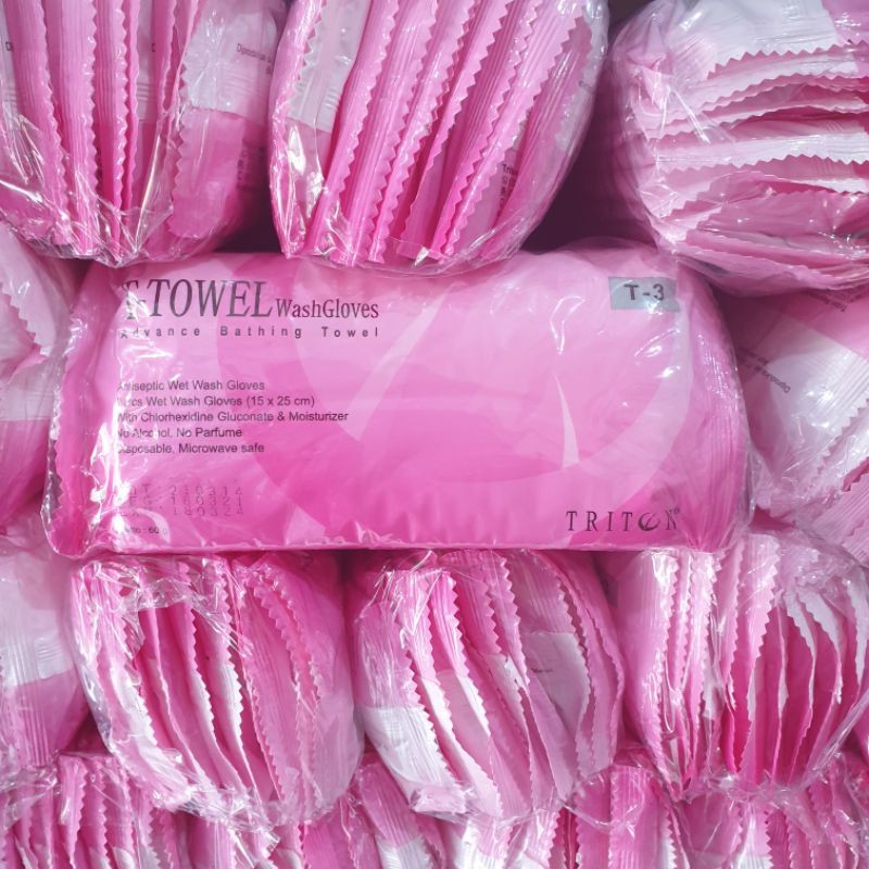 T Towel Wash Gloves Tissue isi 20 Pcs 15 x 25 Cm / Washlap Handuk Waslap