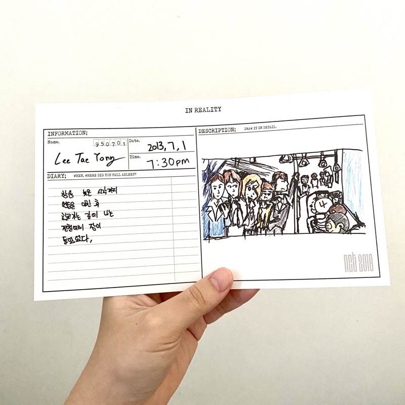 diary reality taeyong empathy album nct 2018 pc photocard