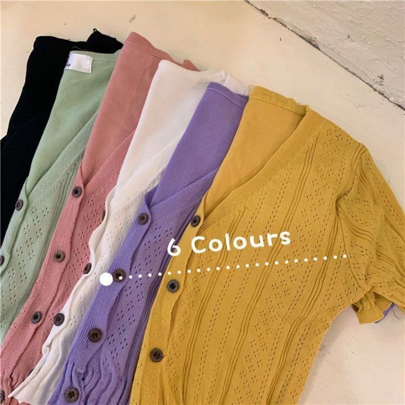 ATASAN RAJUT LENGAN PENDEK WANITA KOREA